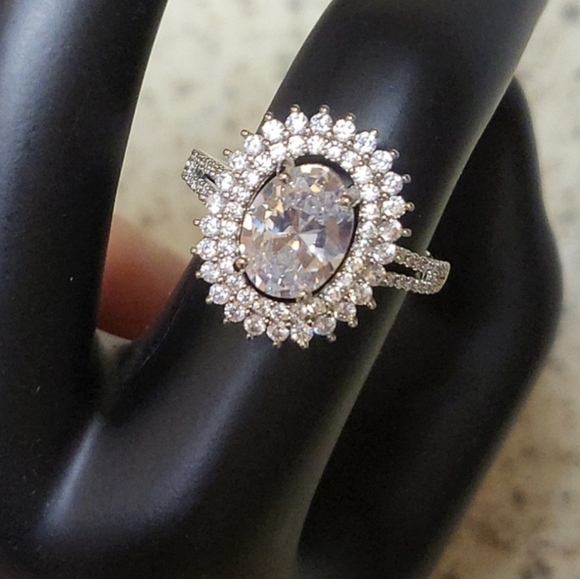 Classic,3.87CT STONE Ring 925 sterling Silver lab created diamond - Picture 2 of 11